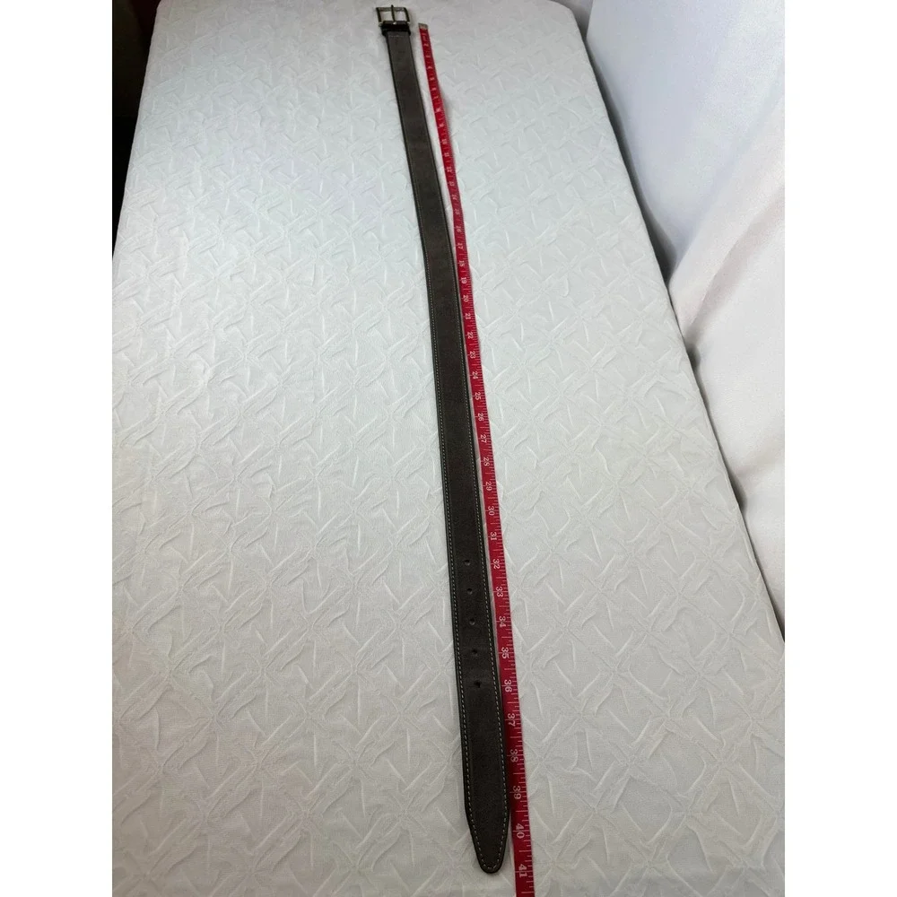 Johnston & Murphy Perfed Gray Suede Belt Size 34 Preppy Classic Office Business